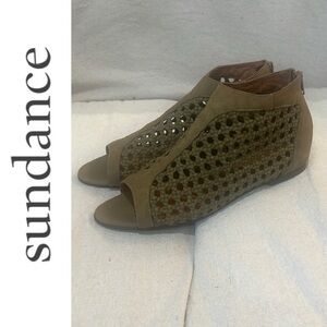 Sundance Delphia Basket Weave Caning Open Toe Sandal